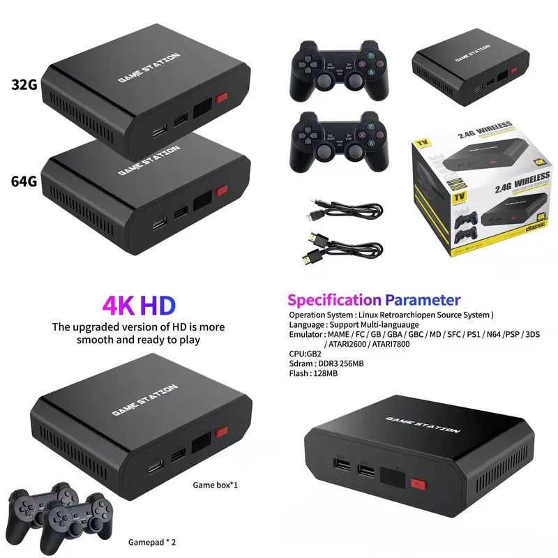 Gaming Console Video - Consola de Videojuegos HD M8plus, Caja